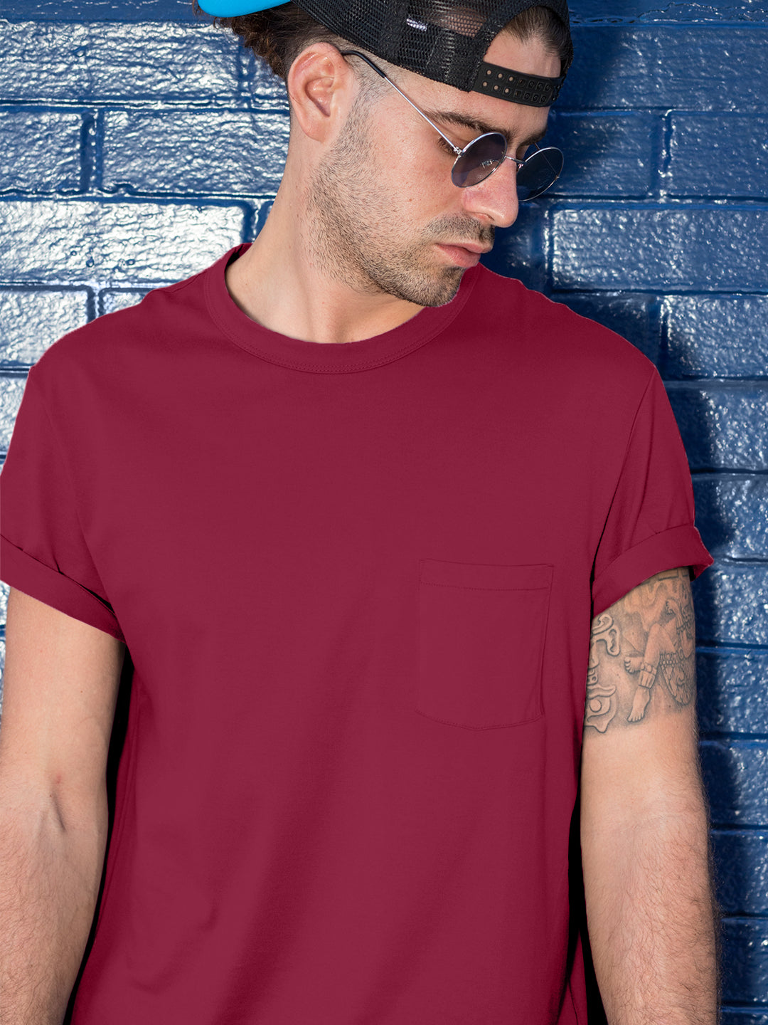 Baliza Men's 100% Cotton Round Neck T-shirt- Sage Green