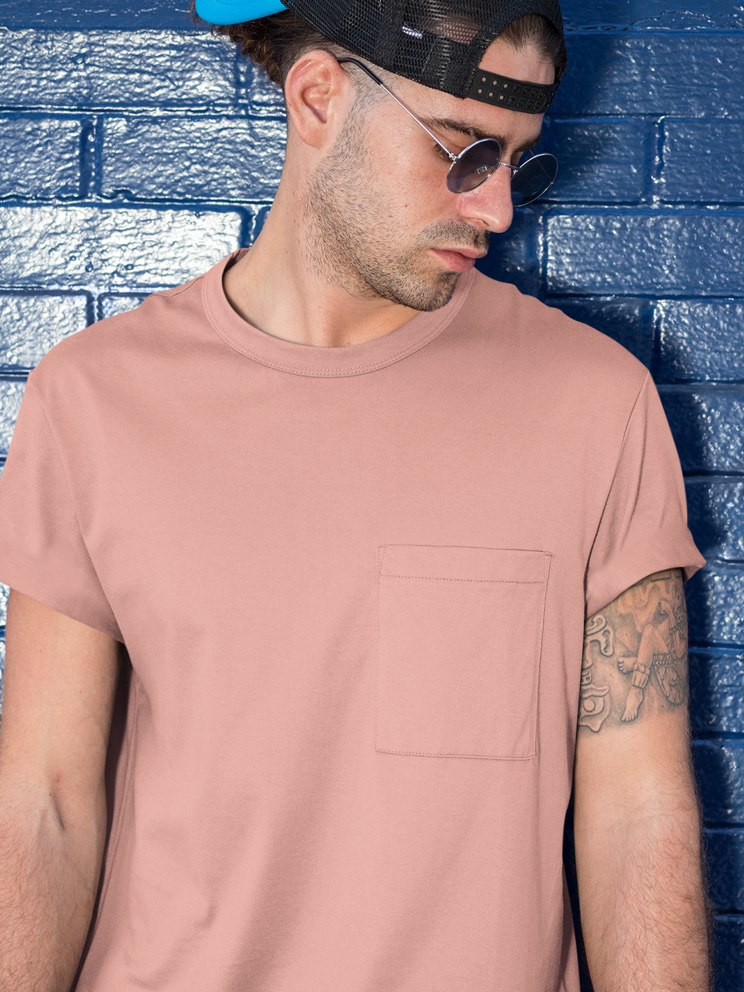 Baliza Men's 100% Cotton Round Neck T-shirt- Sage Green