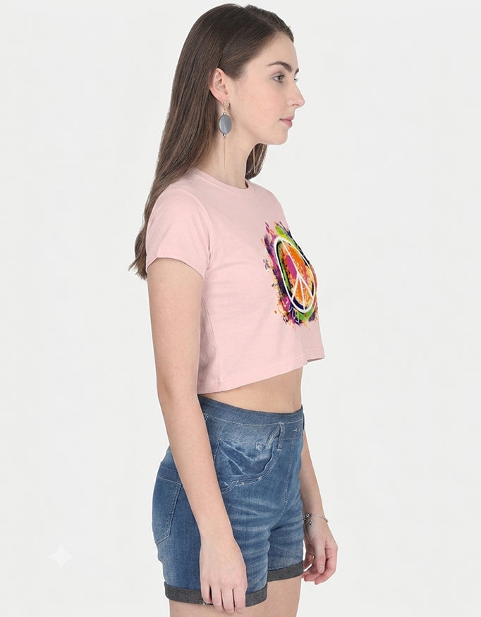 Peace & Love Graphic Crop Top