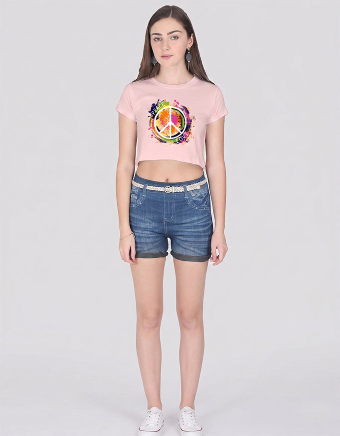 Peace & Love Graphic Crop Top
