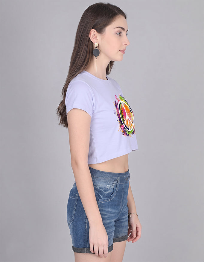 Peace & Love Graphic Crop Top