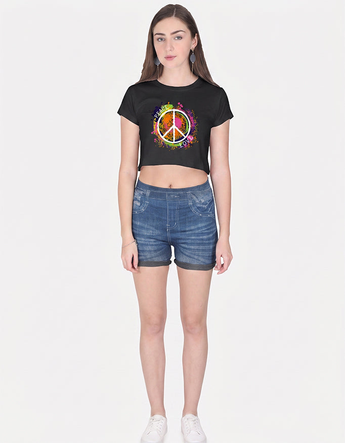 Peace & Love Graphic Crop Top