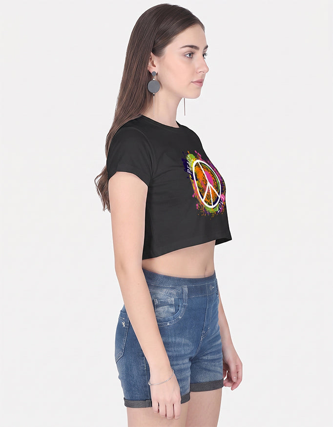 Peace & Love Graphic Crop Top