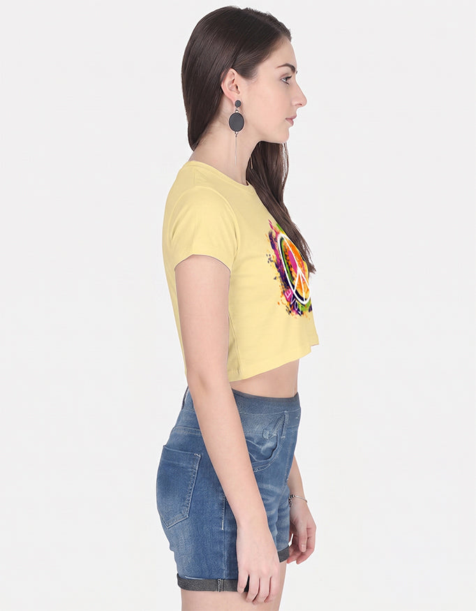 Peace & Love Graphic Crop Top