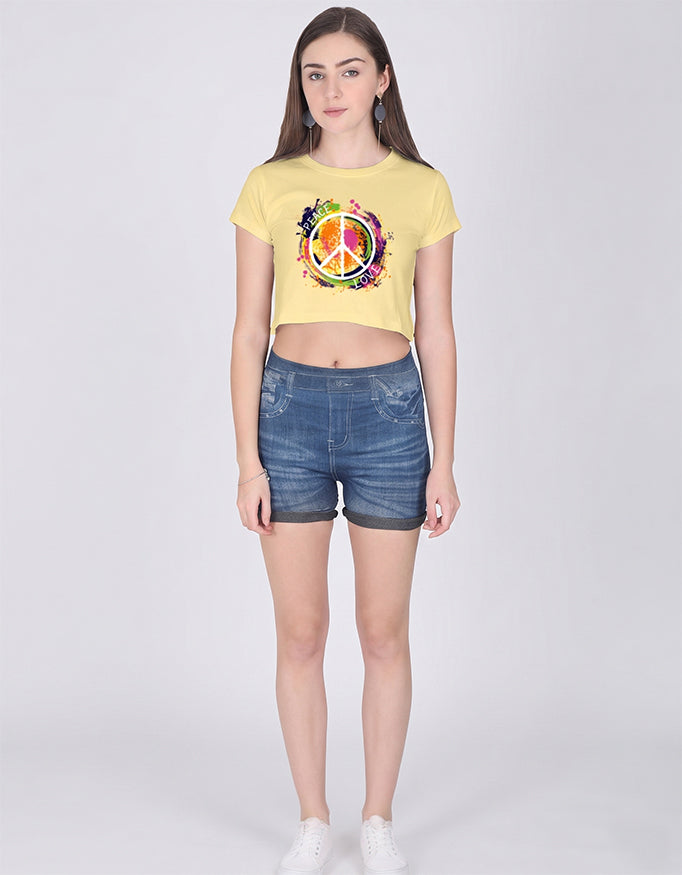 Peace & Love Graphic Crop Top