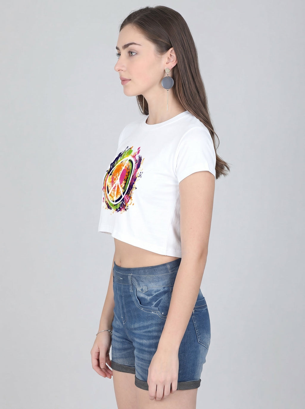 Peace & Love Graphic Crop Top