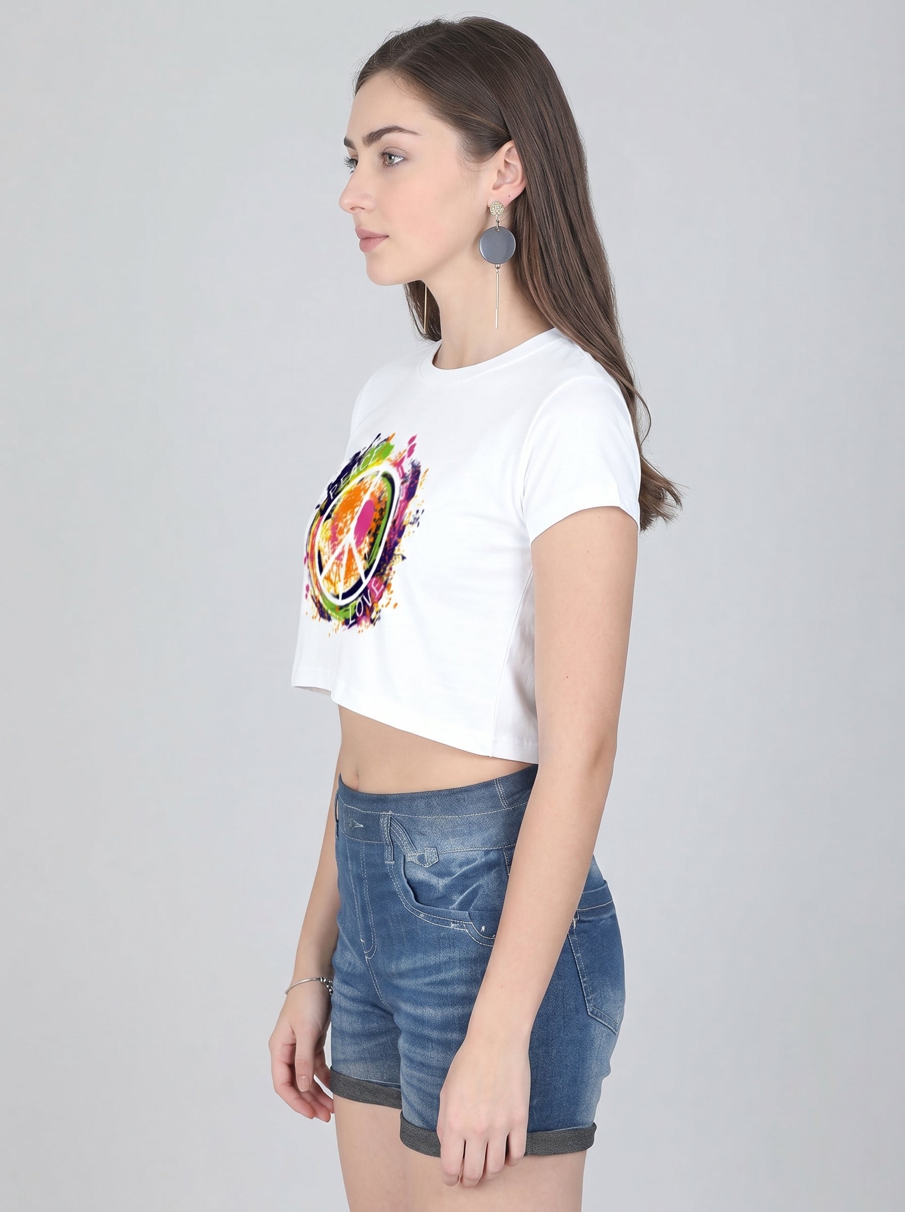 Peace & Love Graphic Crop Top