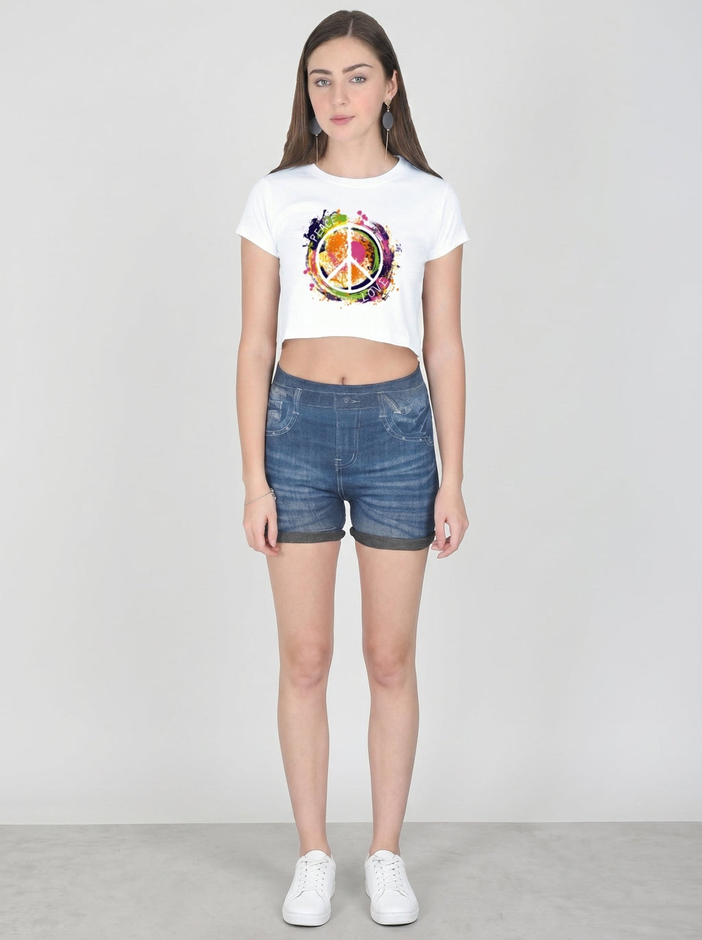 Peace & Love Graphic Crop Top