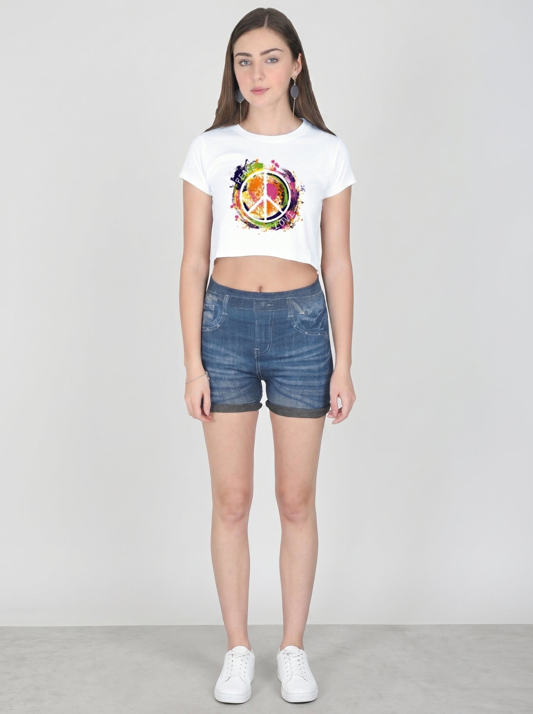 Peace & Love Graphic Crop Top