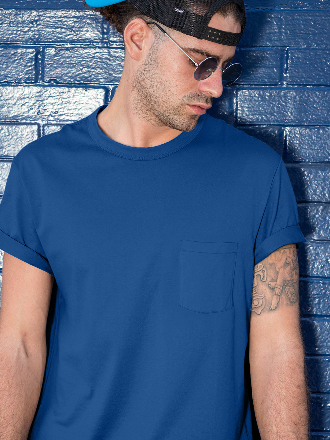Baliza Men's 100% Cotton Round Neck T-shirt- Olive Green