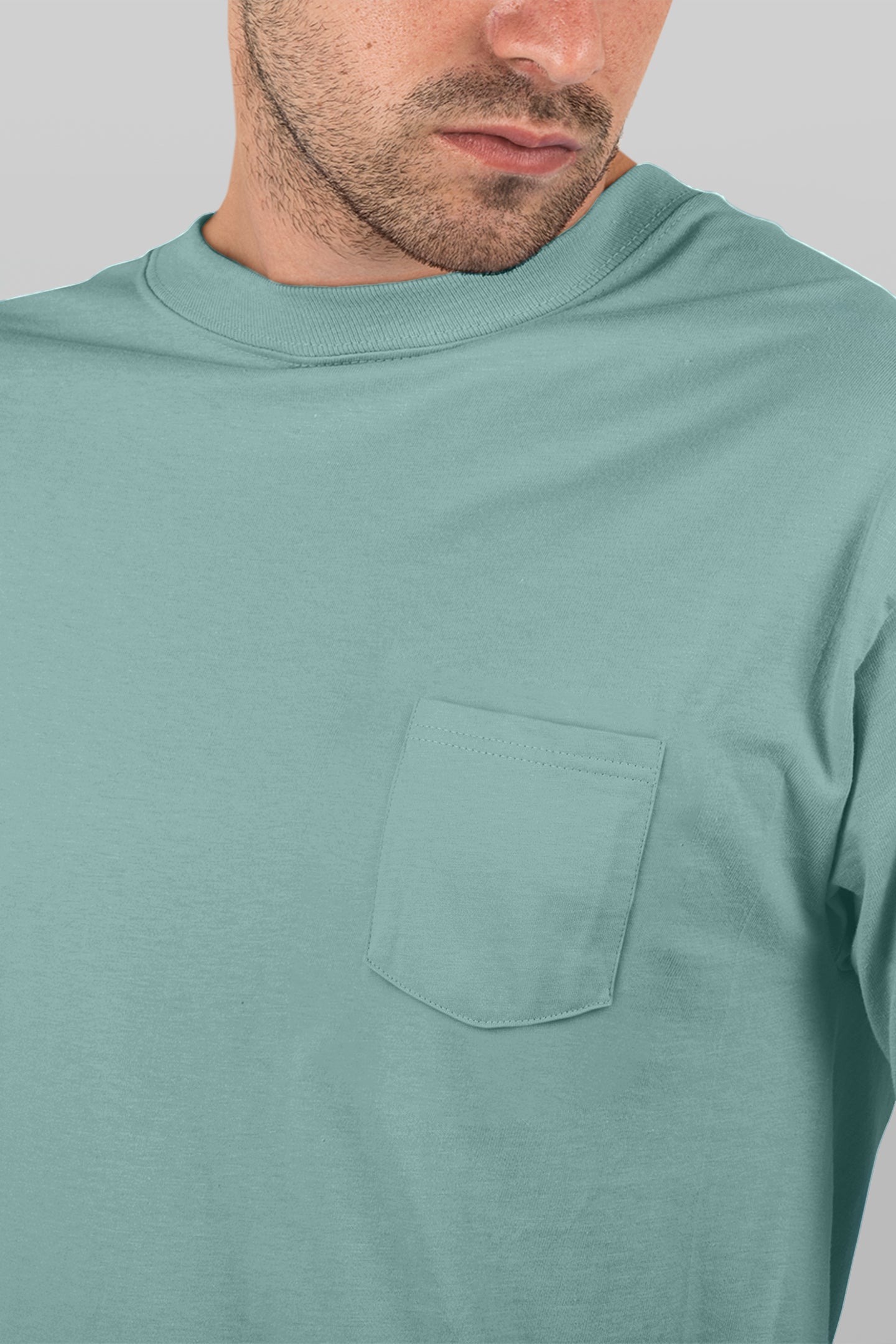 Baliza Men's 100% Cotton Round Neck T-shirt- Sage Green