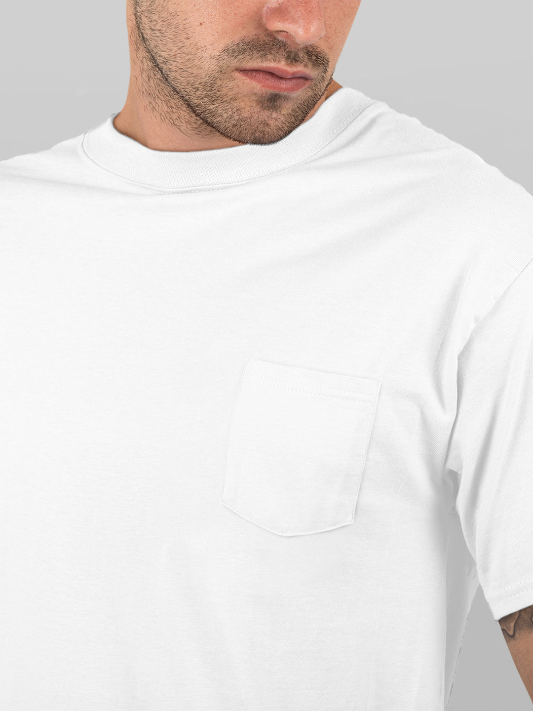 Baliza Men's 100% Cotton Round Neck T-shirt- Gray