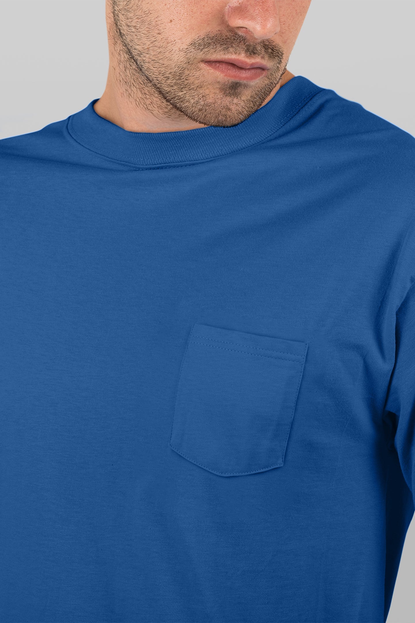 Baliza Men's 100% Cotton Round Neck T-shirt- Royal Blue