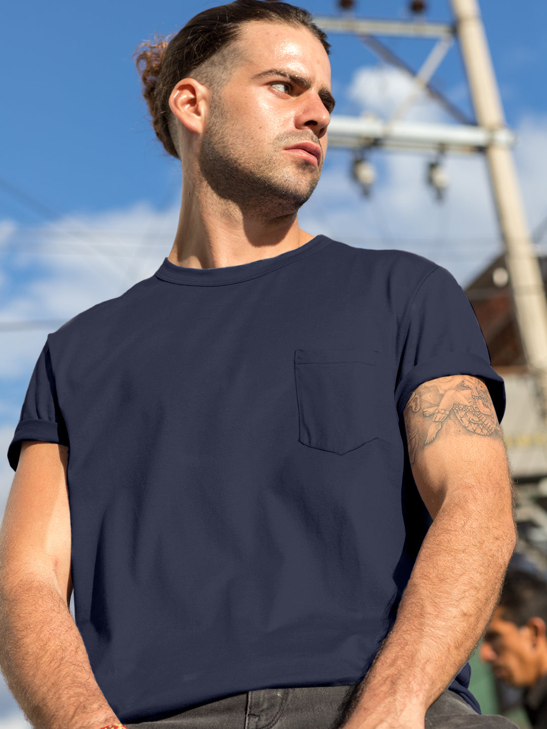 Baliza Men's 100% Cotton Round Neck T-shirt- Olive Green