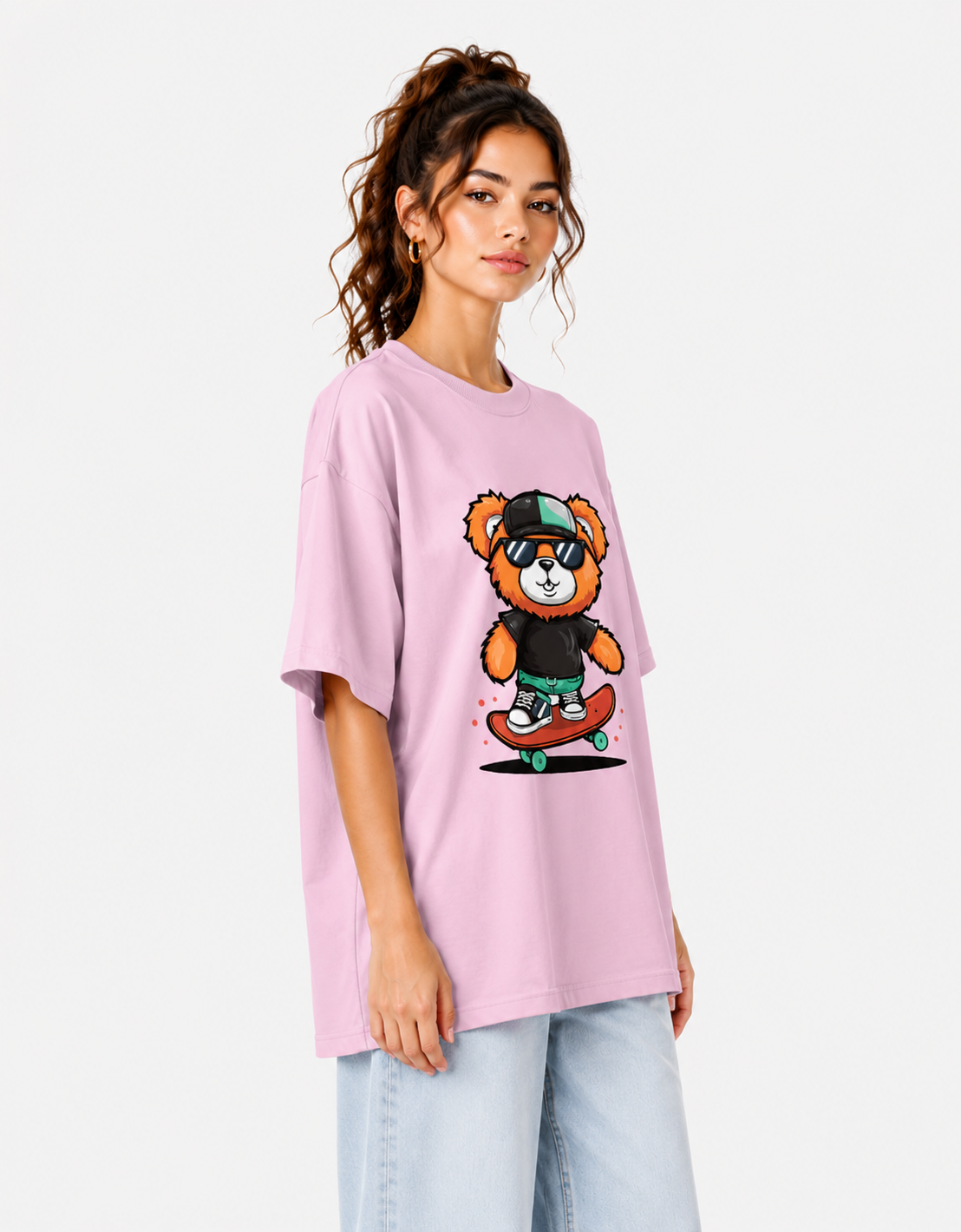 Women's Skater Bear Oversized T-Shirt