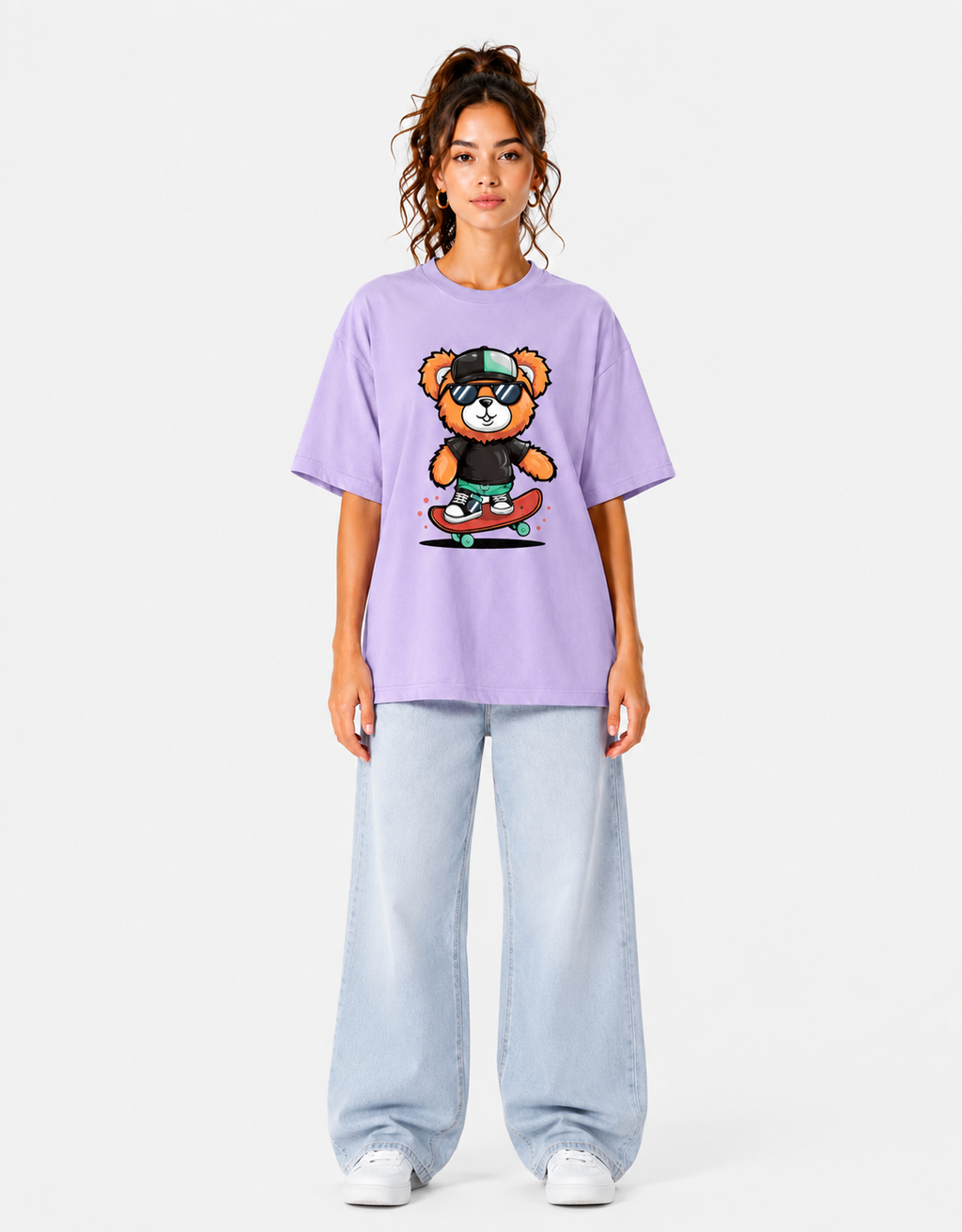 Women's Skater Bear Oversized T-Shirt
