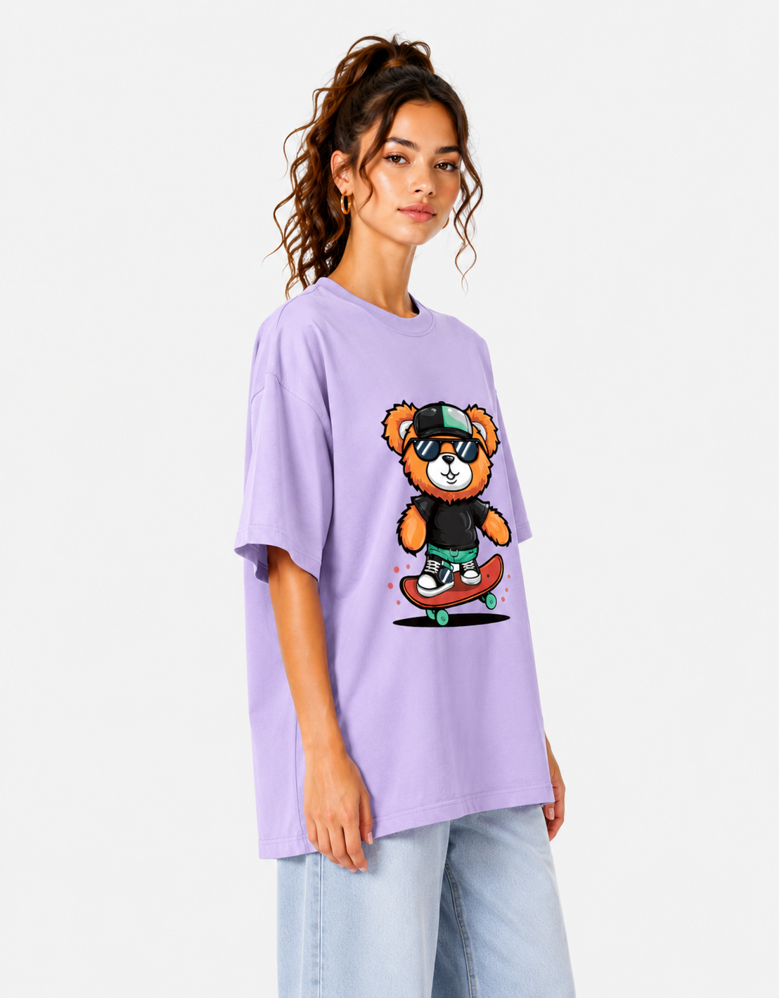 Women's Skater Bear Oversized T-Shirt