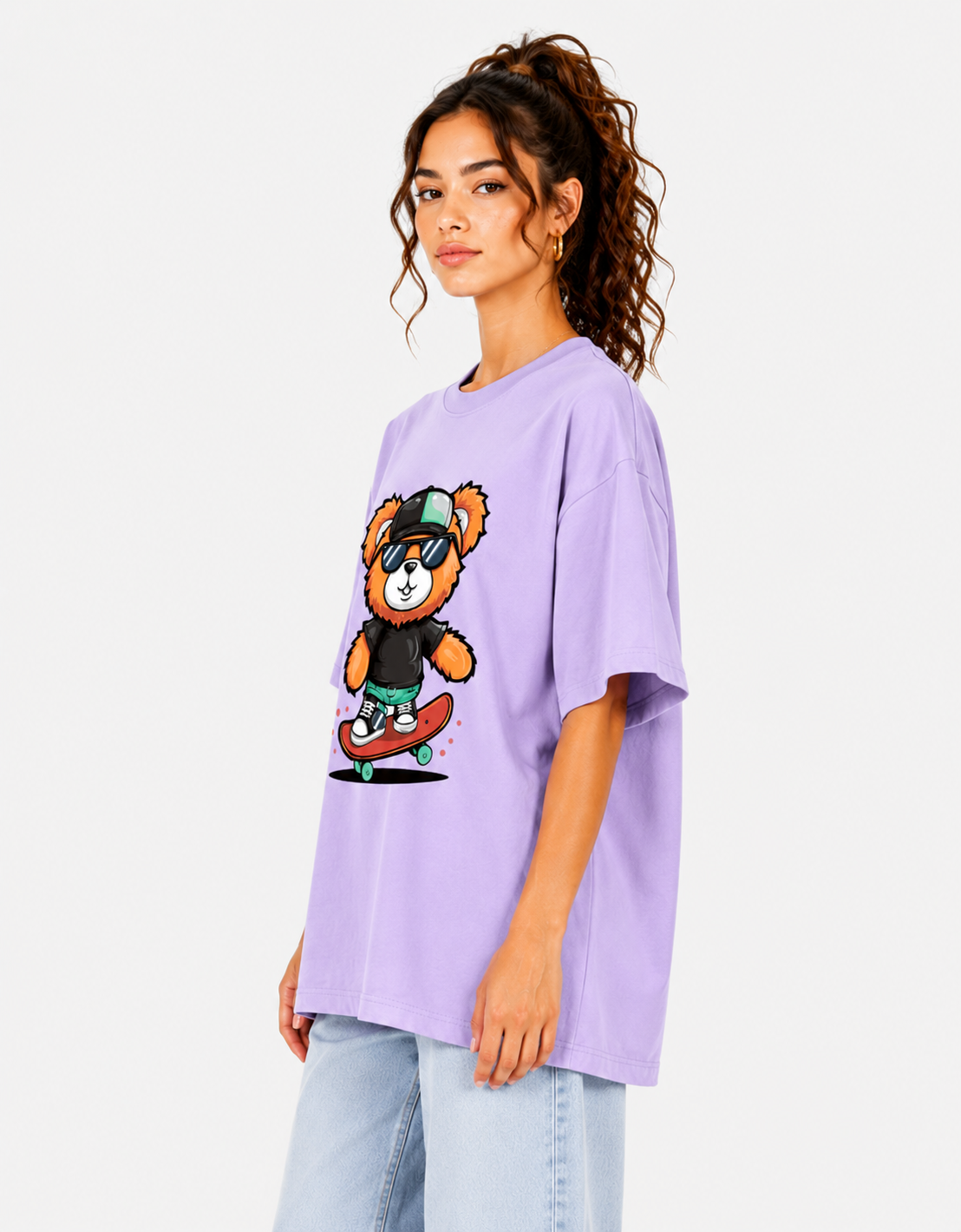 Women's Skater Bear Oversized T-Shirt