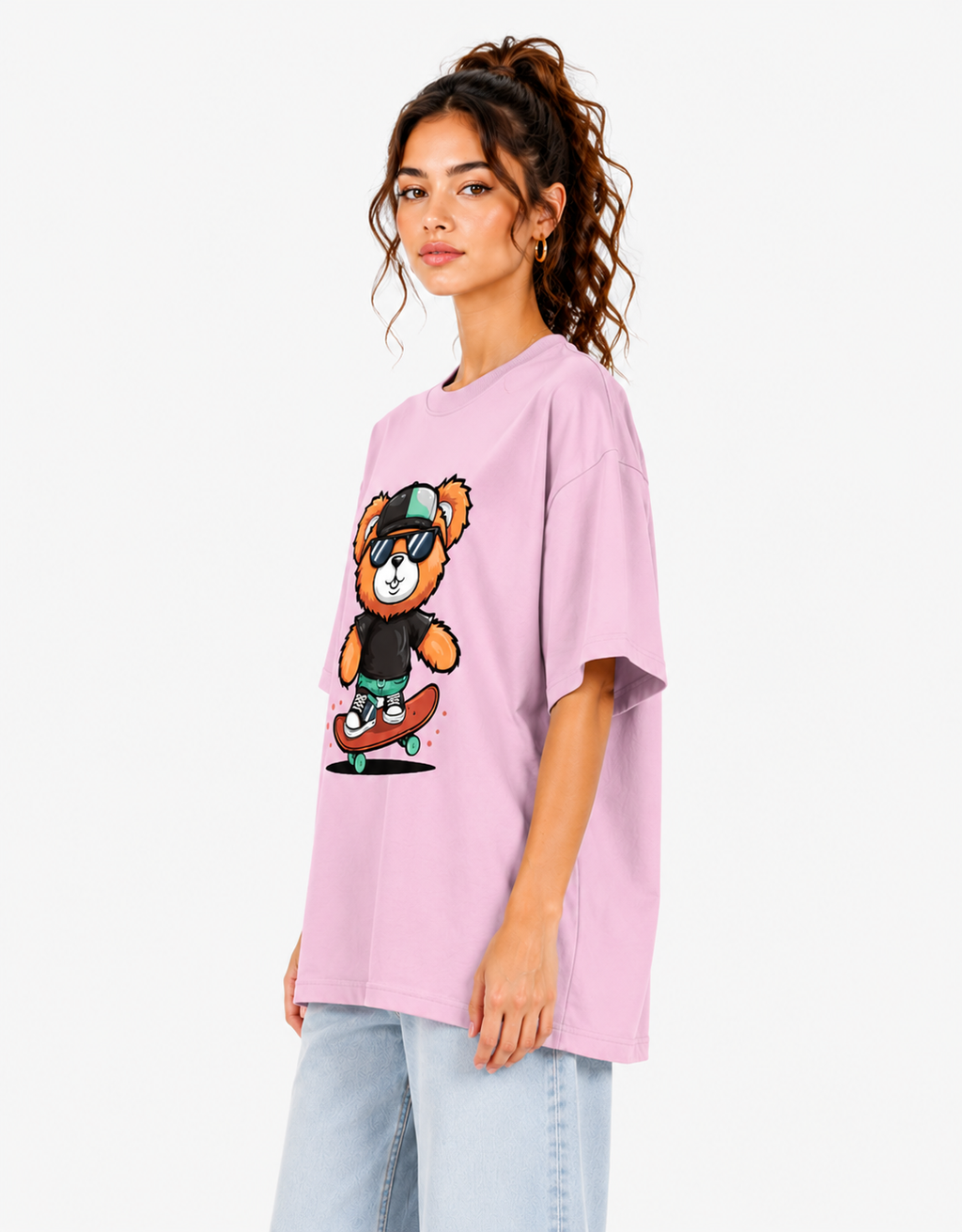 Women's Skater Bear Oversized T-Shirt