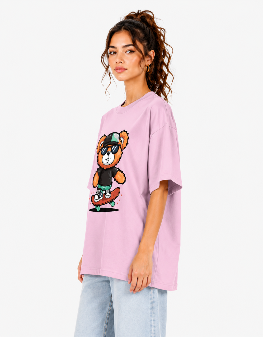 Women's Skater Bear Oversized T-Shirt