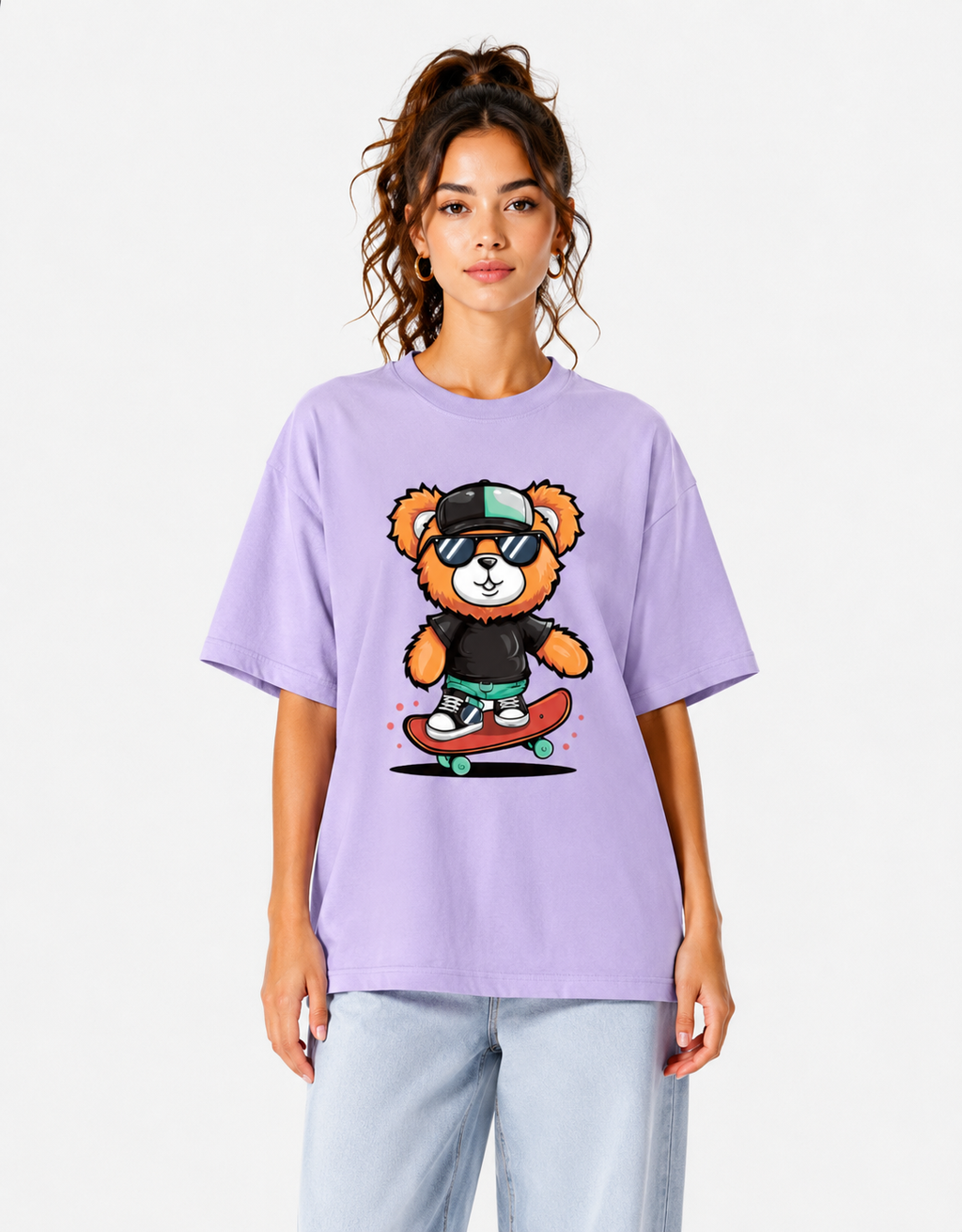 Women's Skater Bear Oversized T-Shirt