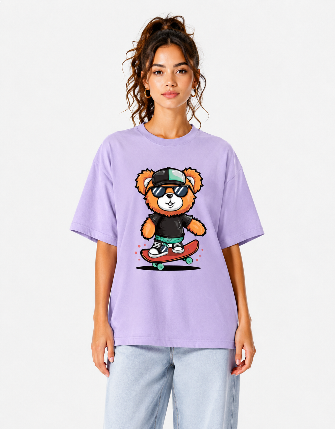 Women's Skater Bear Oversized T-Shirt