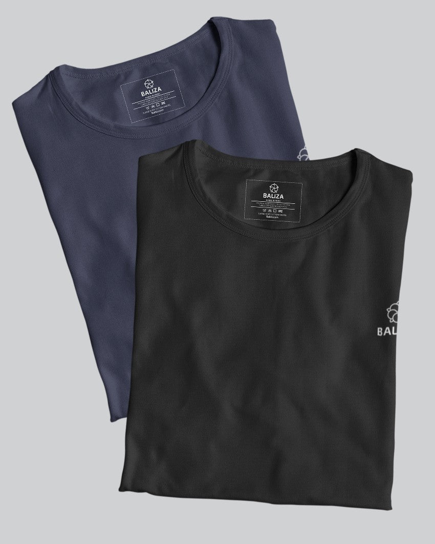 Pack of 2 T-Shirt [ Navy Blue & Combination]