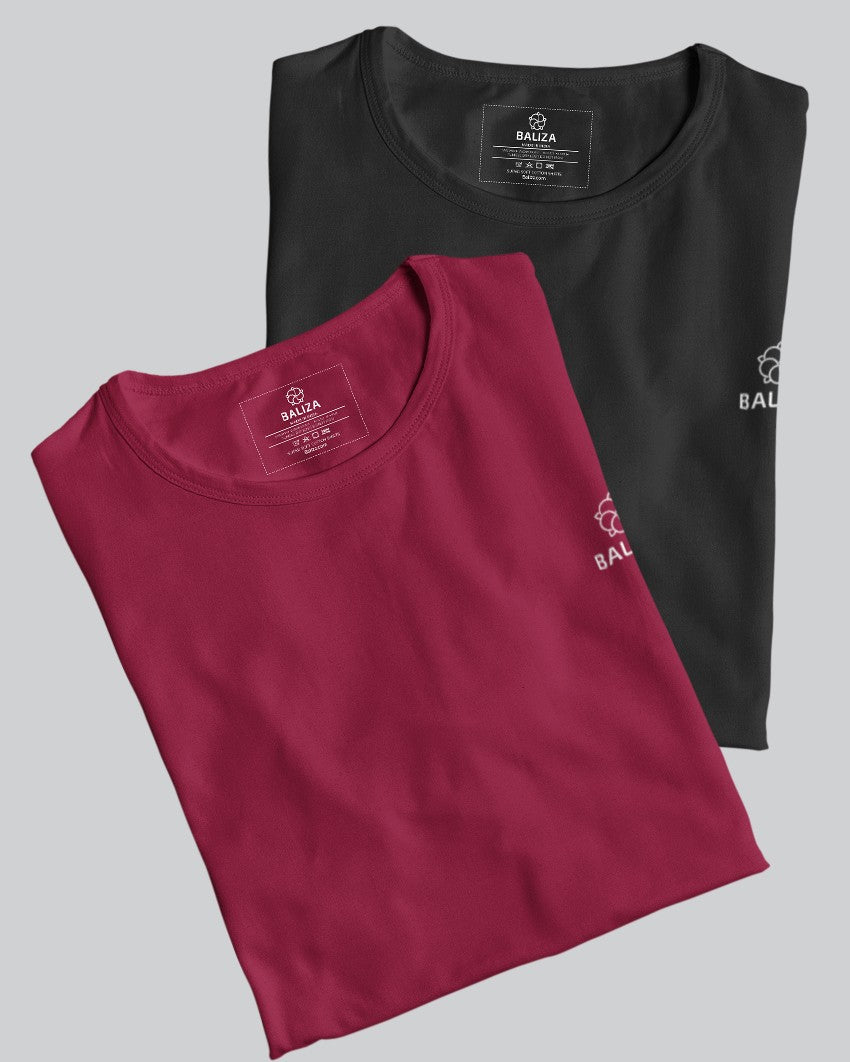 Pack of 2 T-Shirt [Black & Combination]