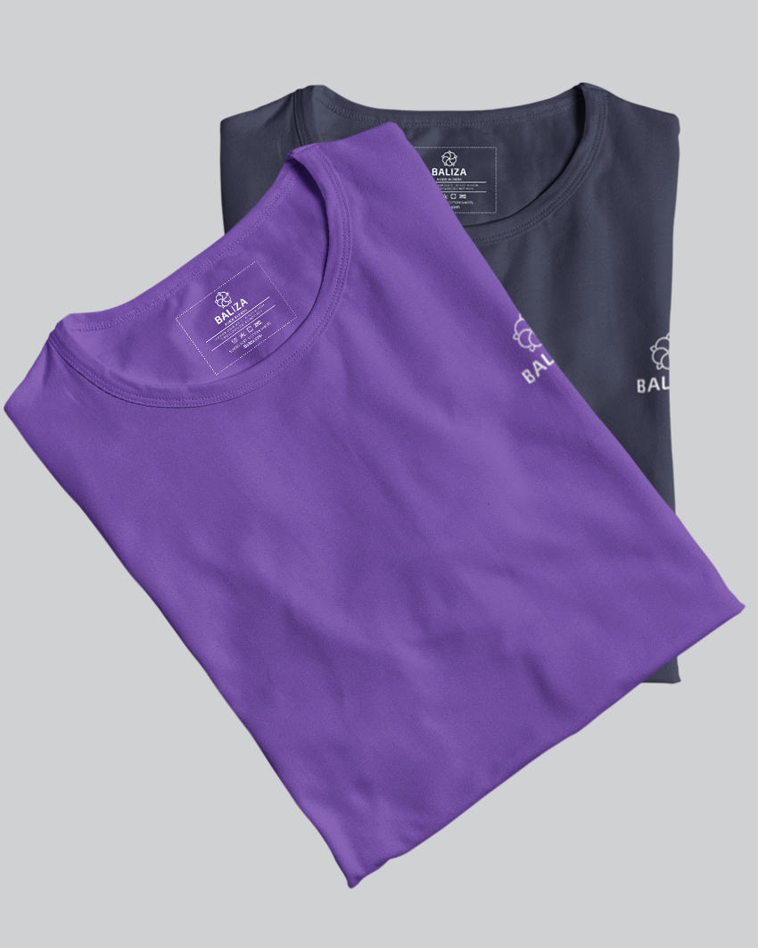 Pack of 2 T-Shirt [ Navy Blue & Combination]
