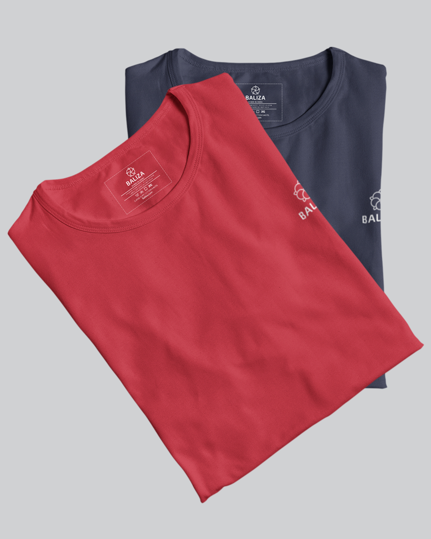 Pack of 2 T-Shirt [ Navy Blue & Combination]