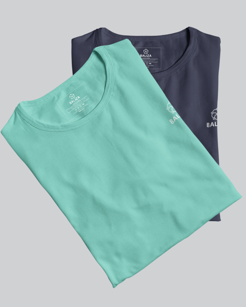 Pack of 2 T-Shirt [ Navy Blue & Combination]