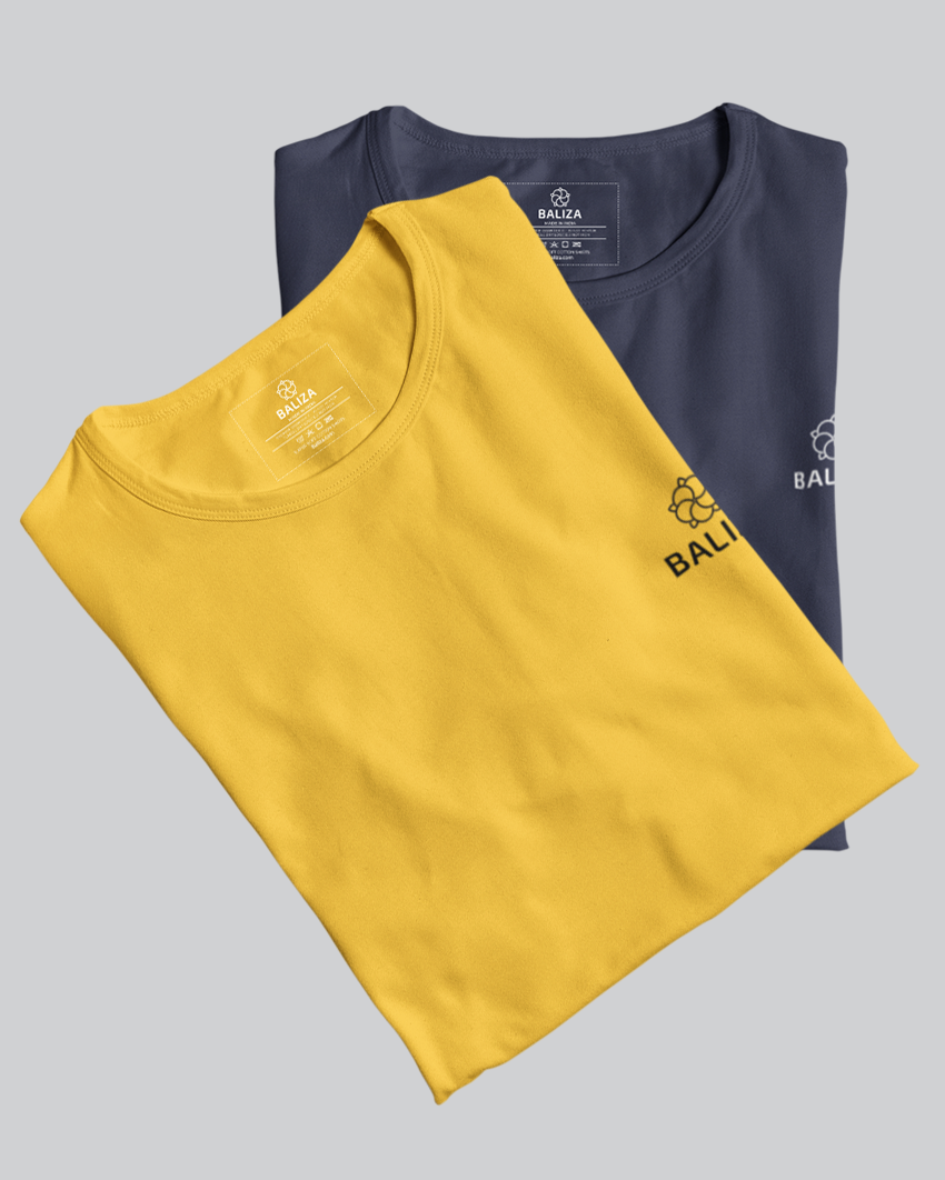 Pack of 2 T-Shirt [ Navy Blue & Combination]