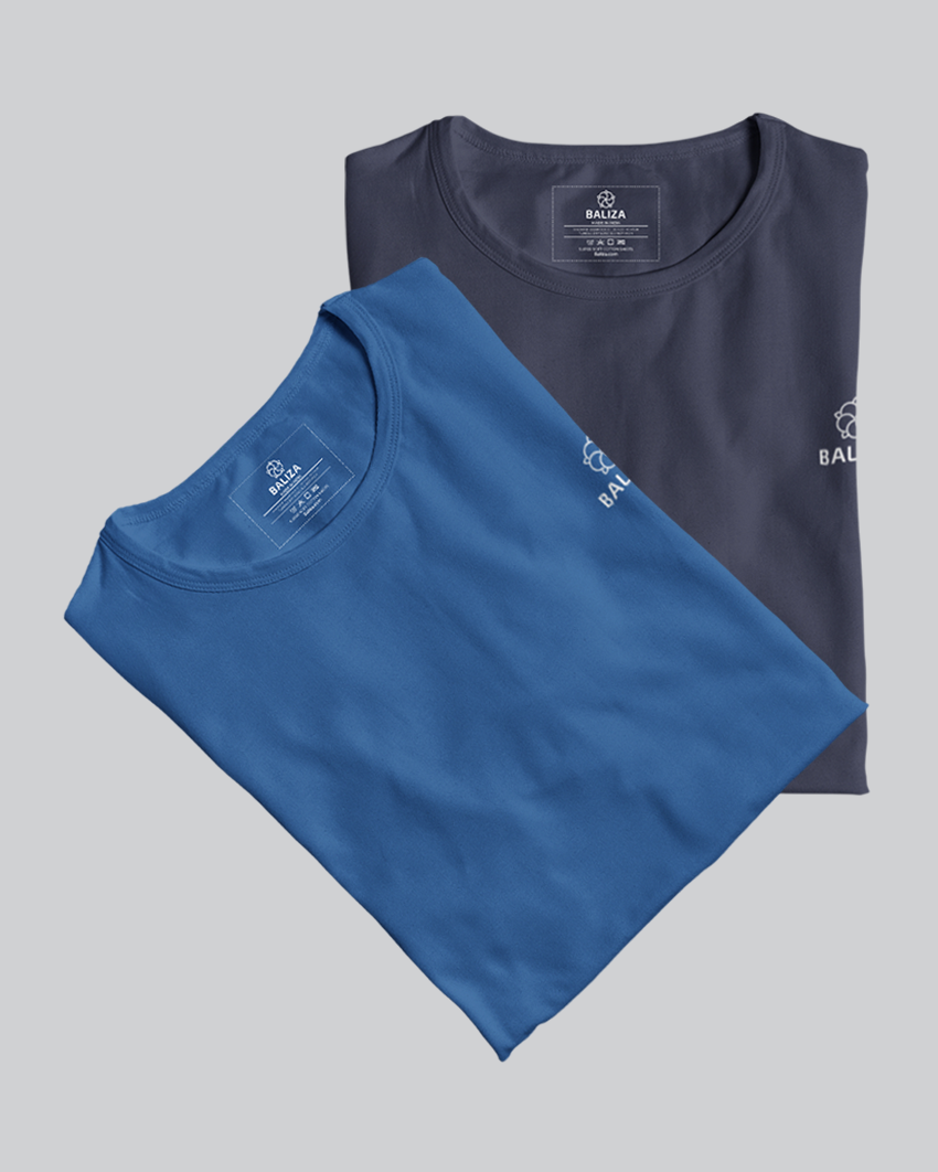 Pack of 2 T-Shirt [ Navy Blue & Combination]