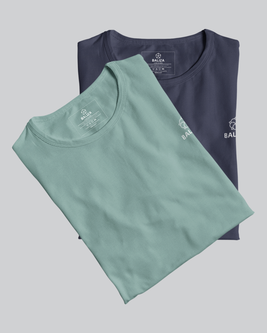 Pack of 2 T-Shirt [ Navy Blue & Combination]