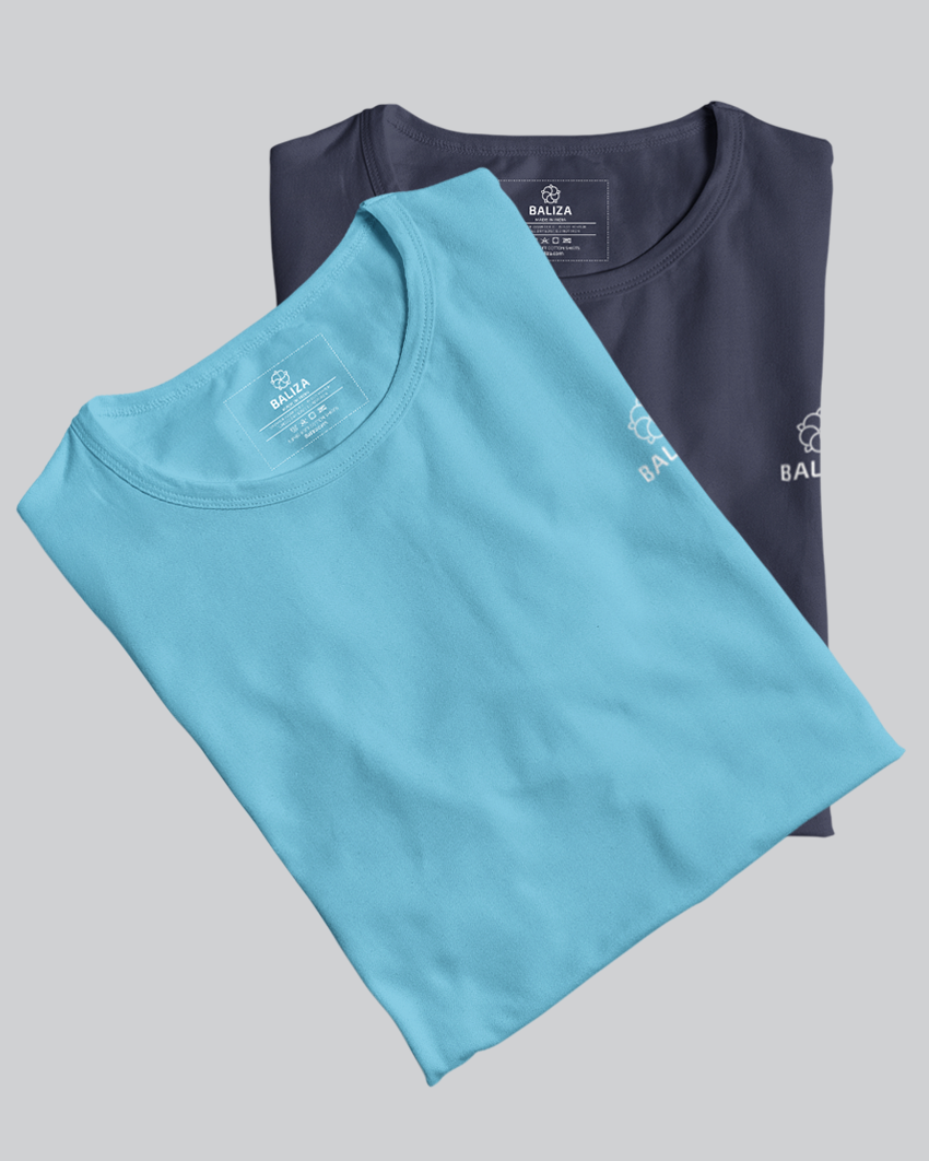 Pack of 2 T-Shirt [ Navy Blue & Combination]
