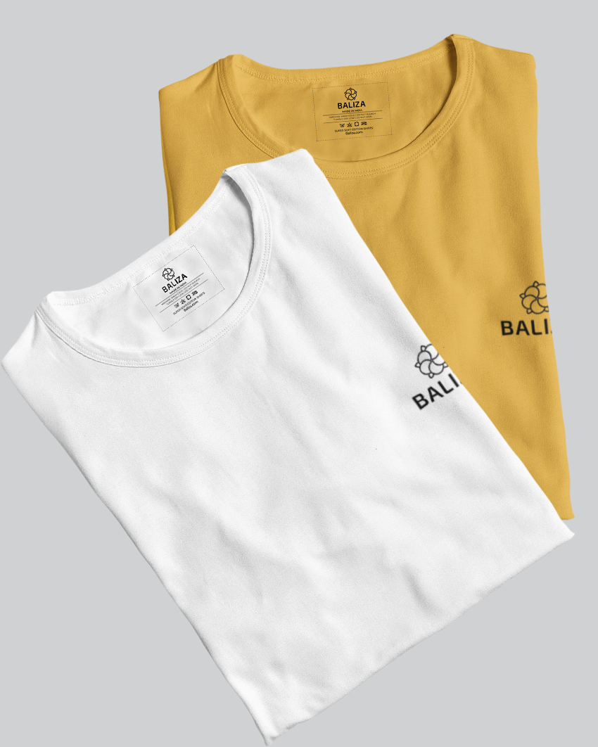 Pack of 2 T-Shirt [ White & Combination]