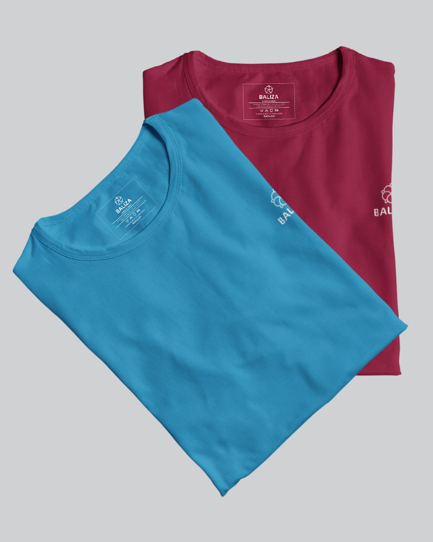 Pack of 2 T-Shirt [ Red Wine & Combination]