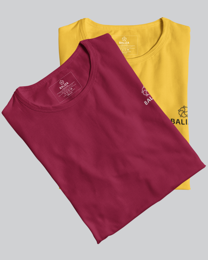 Pack of 2 T-Shirt [ Yellow & Combination]