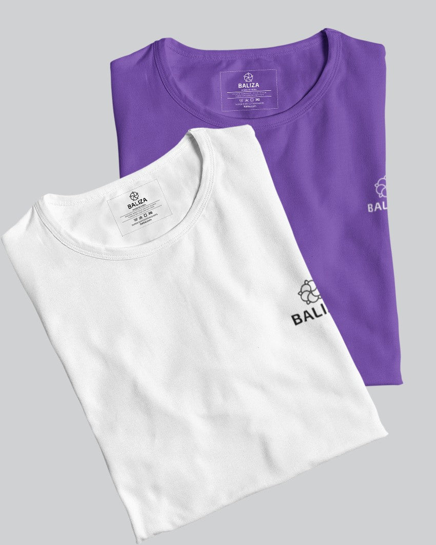 Pack of 2 T-Shirt [ White & Combination]