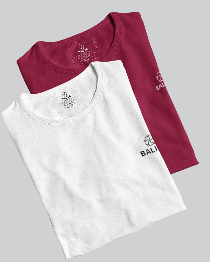 Pack of 2 T-Shirt [ White & Combination]
