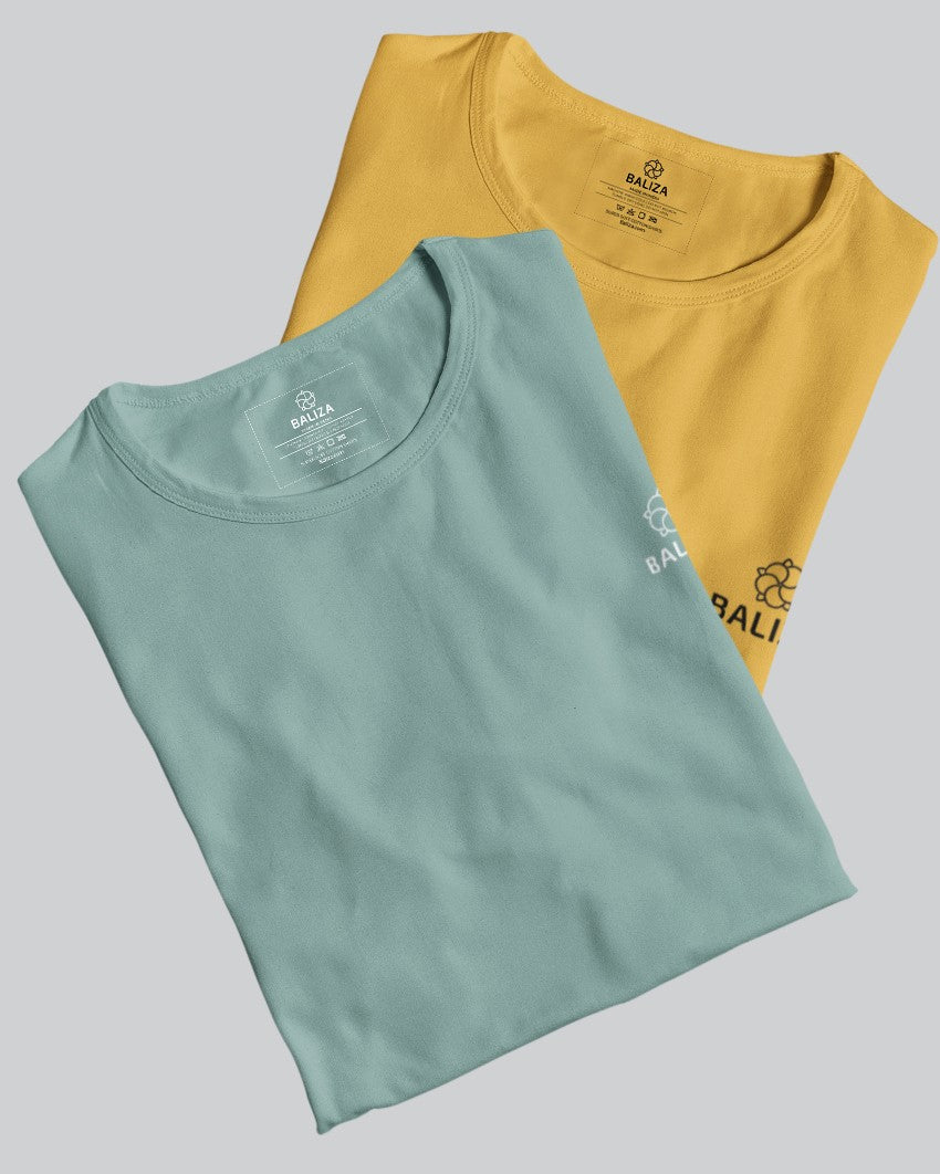 Pack of 2 T-Shirt [ Yellow & Combination]