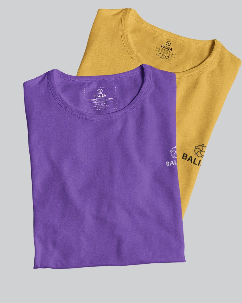 Pack of 2 T-Shirt [ Yellow & Combination]